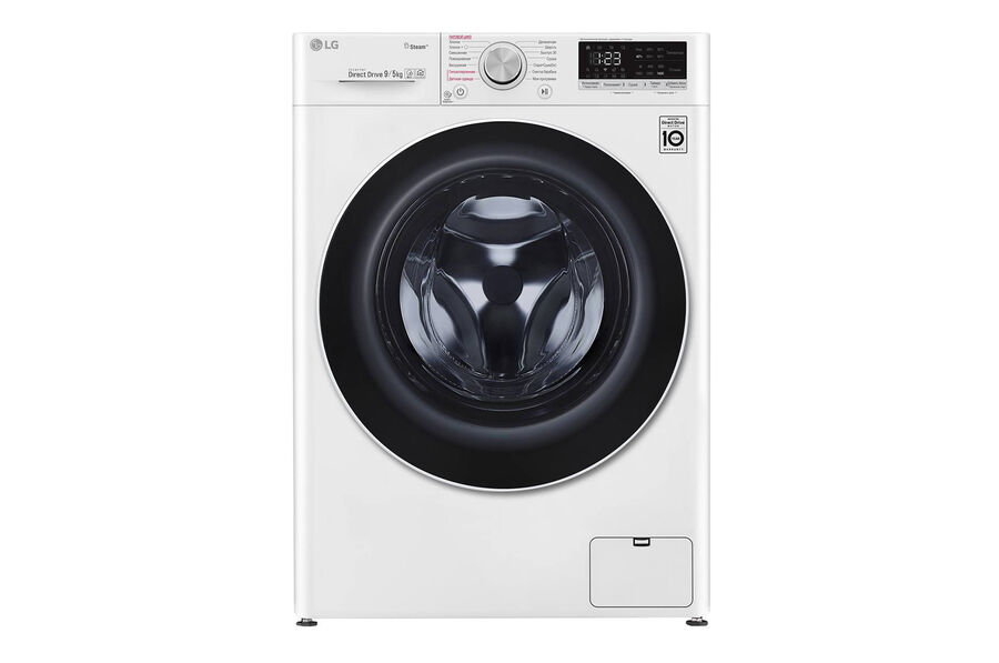 Cтиральная машина LG F4V5VG0W 56.5см с паром и  сушкой  9/5кг, технология AI DD