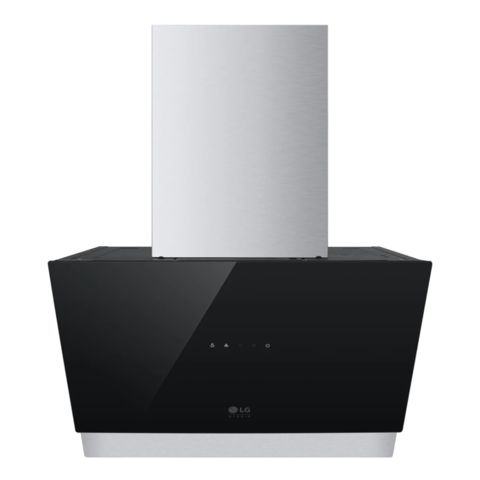 Вертикальная вытяжка LG Studio с черным бесшовным стеклом HCEZM2427B